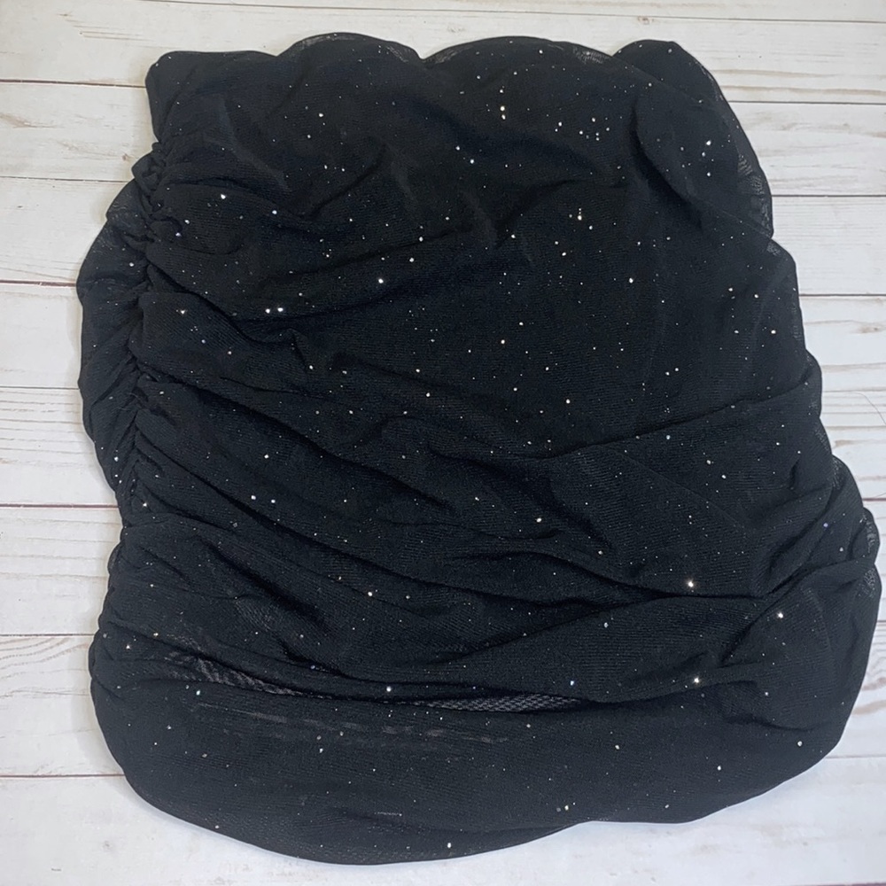 Large black sparkly  mini skirt Dollskill
